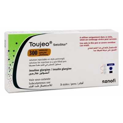 TOUJEO ® SOLOSTAR U-300 ( INSULIN GLARGINE 300 UNITS/ ML ) SOLUTION FOR SUBCUTANEOUS INJECTION — 3 PREFILLED PENS X 1.5 ML